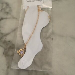 Gold Colored Elephant Charm Anklet